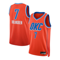 Pouc OC.Thunder #7 Chet Holmgren Orange Swingman Stitched Jerseys - Statement Edition