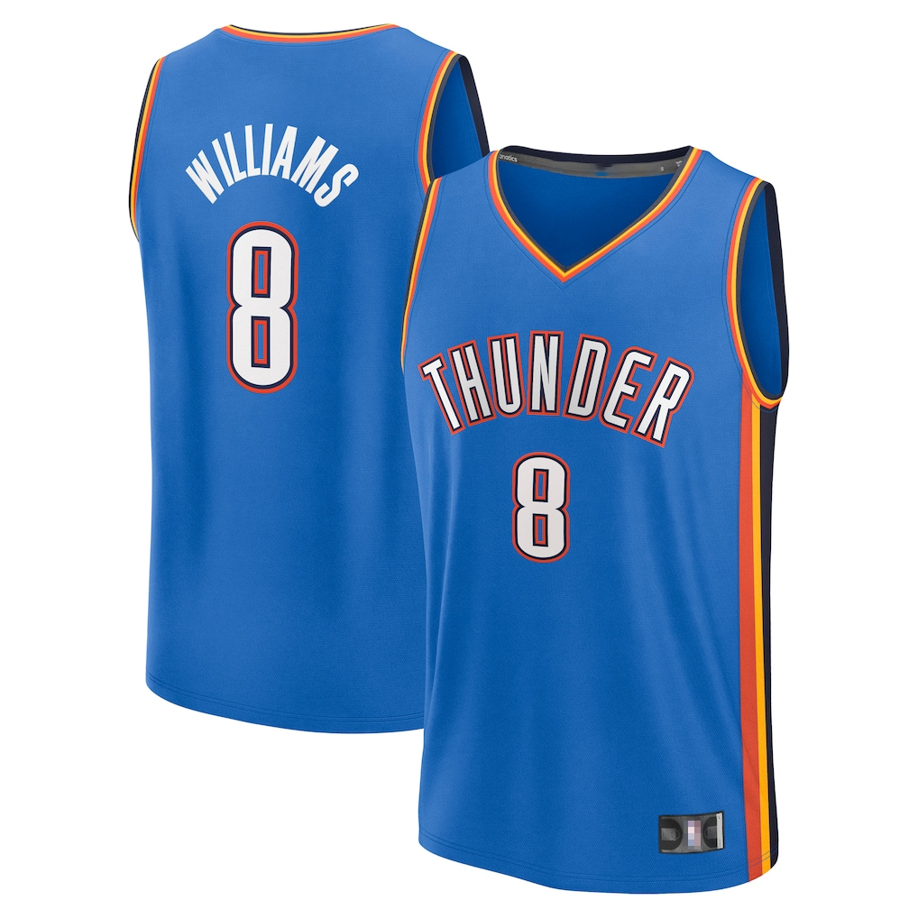 Pouc OC.Thunder #8 Jalen Williams Blue Fast Break Replica Player Stitched Jerseys - Icon Edition