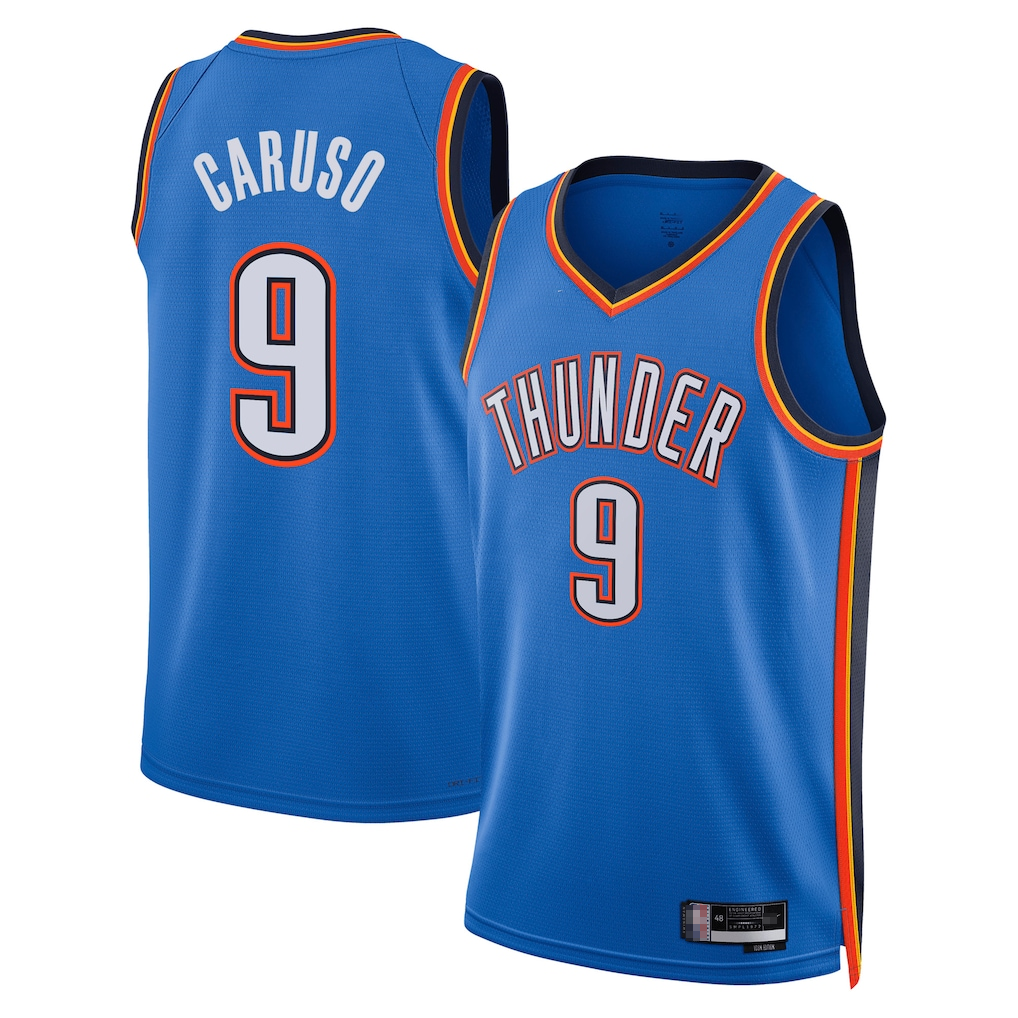 Pouc OC.Thunder #9 Alex Caruso Blue Swingman Stitched Jerseys- Icon Edition