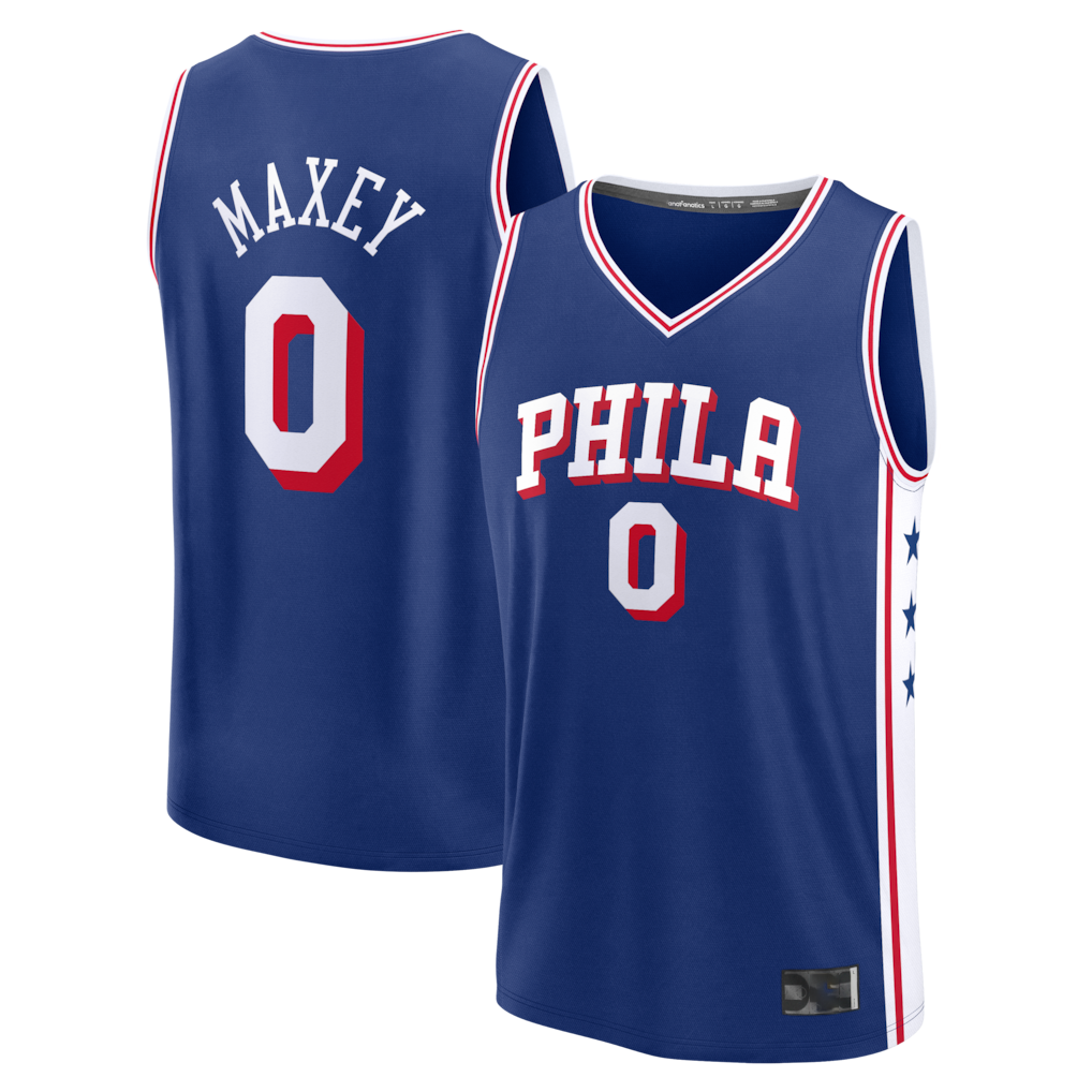 Pouc P.76ers #0 Tyrese Maxey  Royal Fast Break Replica Player Jerseys - Icon Edition