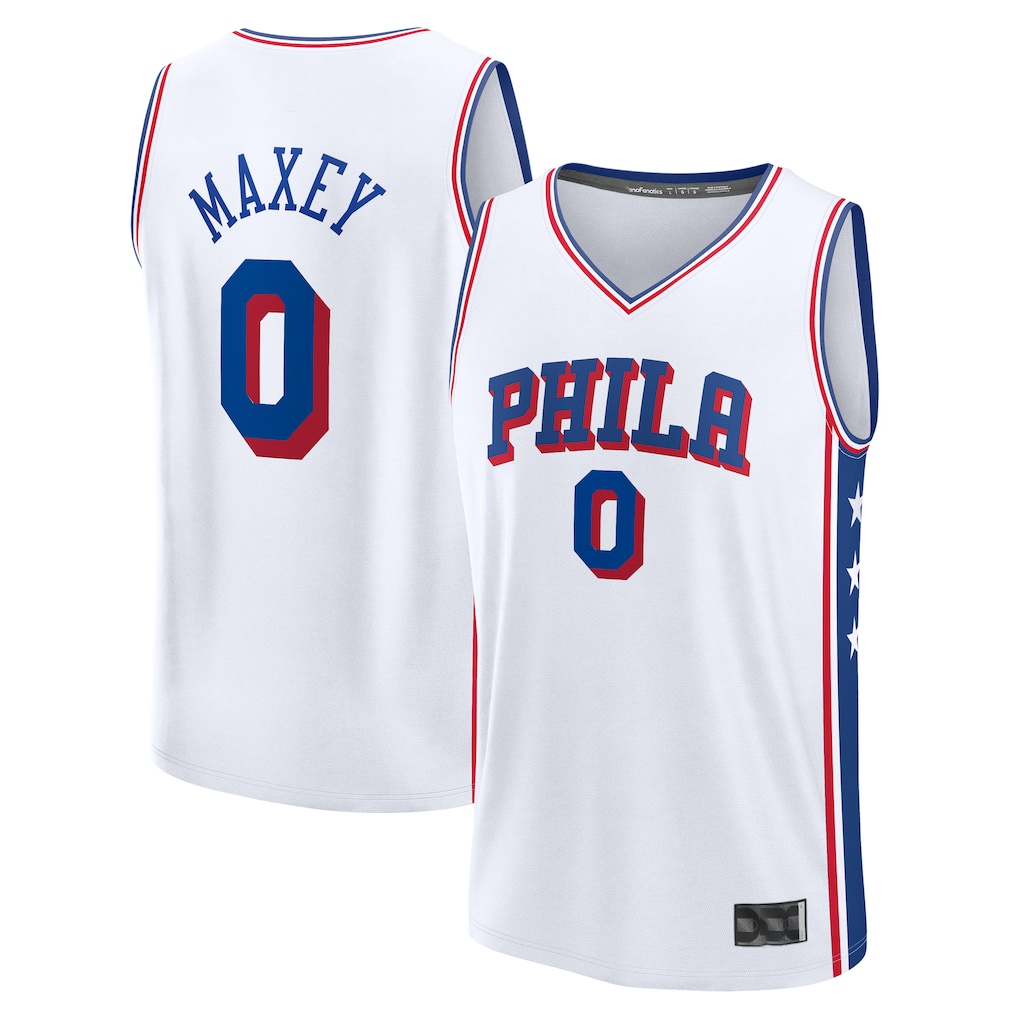 Pouc P.76ers #0 Tyrese Maxey White Fast Break Replica Player Jerseys - Association Edition