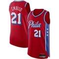 Pouc P.76ers #21 Joel Embiid Jordan Brand Red Authentic Player Jerseys - Statement Edition