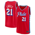 Pouc P.76ers #21 Joel Embiid Red Fast Break Replica Player Jerseys - Statement Edition