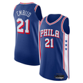 Pouc P.76ers #21 Joel Embiid Royal Authentic Jerseys - Icon Edition