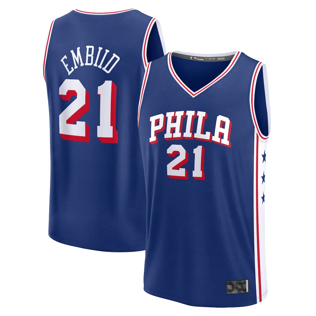 Pouc P.76ers #21 Joel Embiid  Royal Fast Break Replica Jerseys - Icon Edition