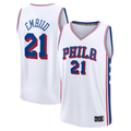 Pouc P.76ers #21 Joel Embiid White Fast Break Replica Player Jerseys - Association Edition