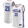 Pouc P.76ers #21 Joel Embiid White Replica Jerseys - Association Edition