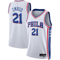 Pouc P.76ers #21 Joel Embiid White Swingman Jerseys - Association Edition