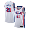 Pouc P.76ers #21 Joel Embiid White Swingman Jerseys - Association Edition