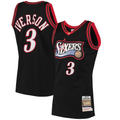 Pouc P.76ers #3 Allen Iverson Mitchell & Ness Black 1997-98 Hardwood Classics Authentic Jerseys