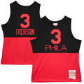 Pouc P.76ers #3 Allen Iverson Mitchell & Ness Black 2003-04 Hardwood Classics Reload 2.0 Swingman Jerseys
