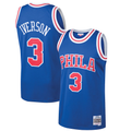 Pouc P.76ers #3 Allen Iverson Mitchell & Ness Royal 199697 Hardwood Classics Swingman Jerseys
