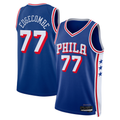 Pouc P.76ers #77 V. J. Edgecombe Royal 2025 Draft First Round Pick Swingman Jerseys - Icon Edition