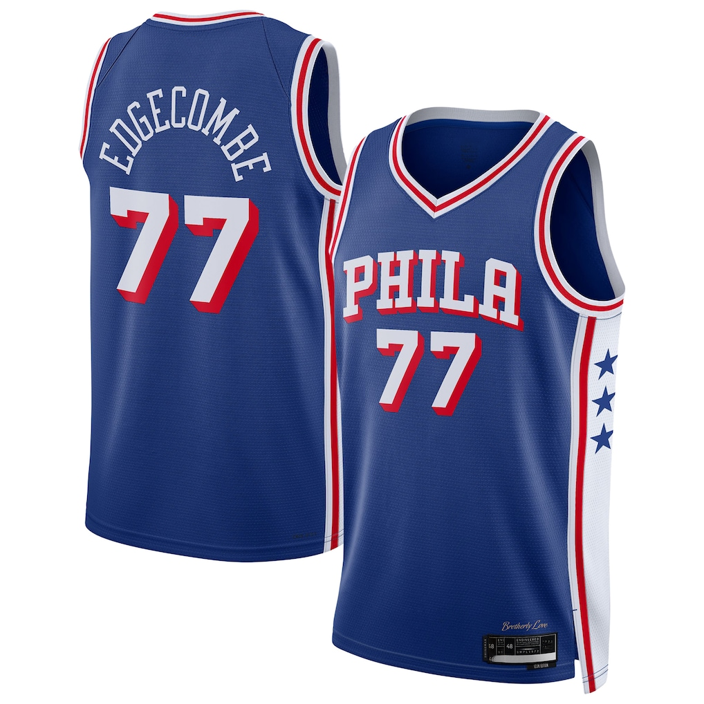 Pouc P.76ers #77 VJ Edgecombe Royal Swingman Jerseys - Icon Edition
