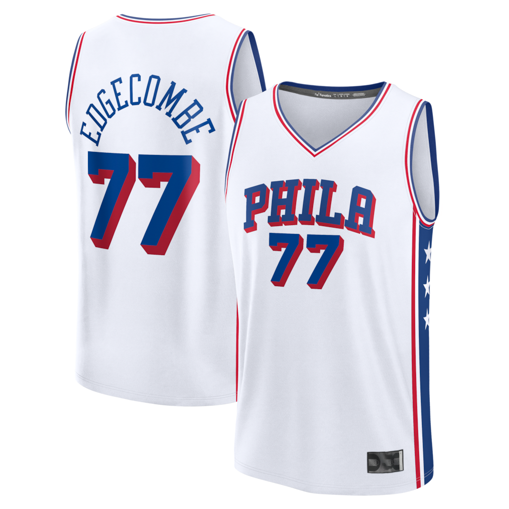Pouc P.76ers #77 VJ Edgecombe  White Fast Break Replica Player Jerseys - Association Edition