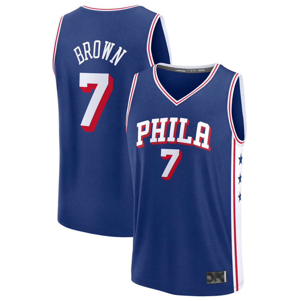 Pouc P.76ers #7 Jaylen Brown Fanatics Royal Fast Break JerseyS - Icon Edition