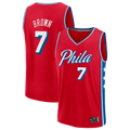 Pouc P.76ers #7 Jaylen Brown Red Fast Break Jerseys - Statement Edition