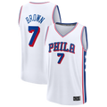 Pouc P.76ers #7 Jaylen Brown White Fast Break Jerseys - Association Edition