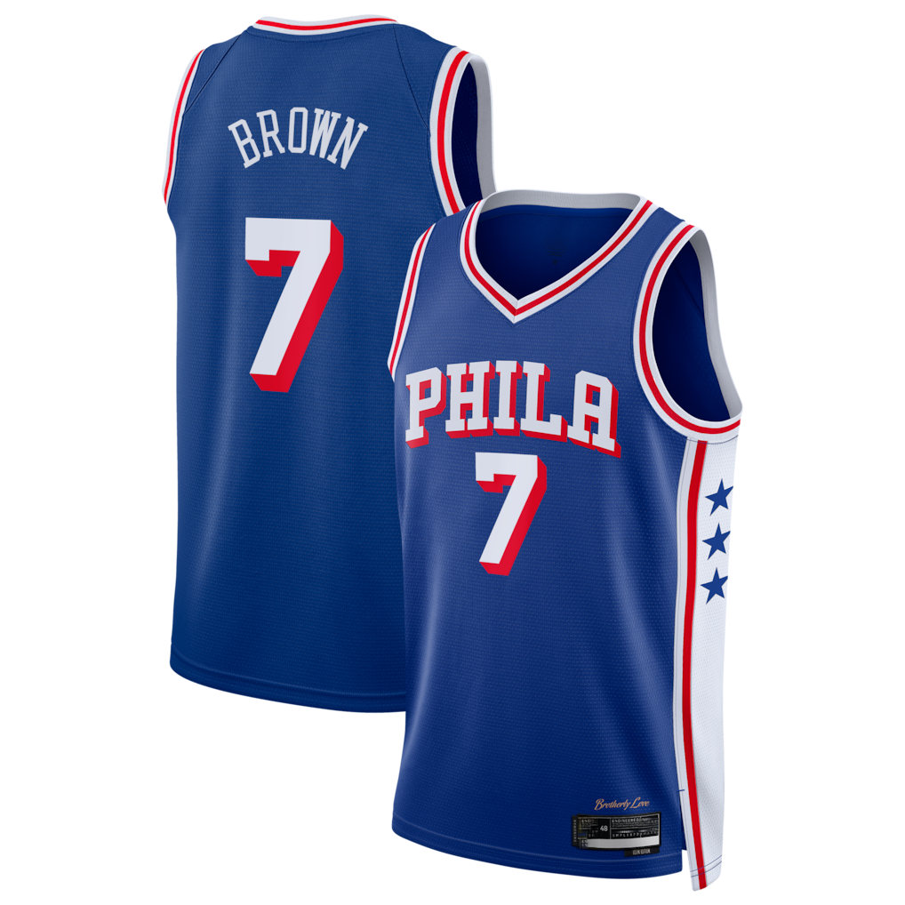 Pouc P.76ers #7 Royal Swingman Jerseys - Icon Edition