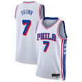 Pouc P.76ers #7 White Swingman Jerseys - Association Edition