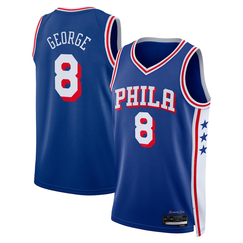 Pouc P.76ers #8 Paul George Royal 2024 Offseason Addition Swingman Jerseys
