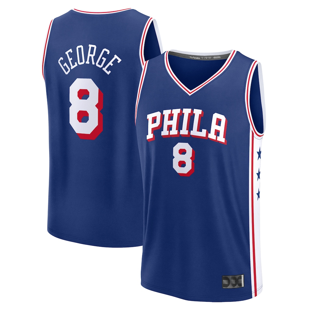 Pouc P.76ers #8 Paul George Royal Fast Break Replica Player Jerseys - Icon Edition