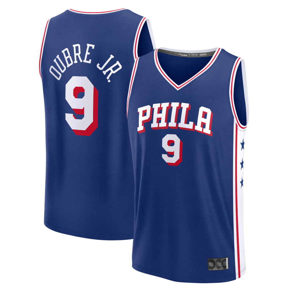 Pouc P.76ers #9 Kelly Oubre Jr.  Blue Fast Break Jerseys - Icon Edition
