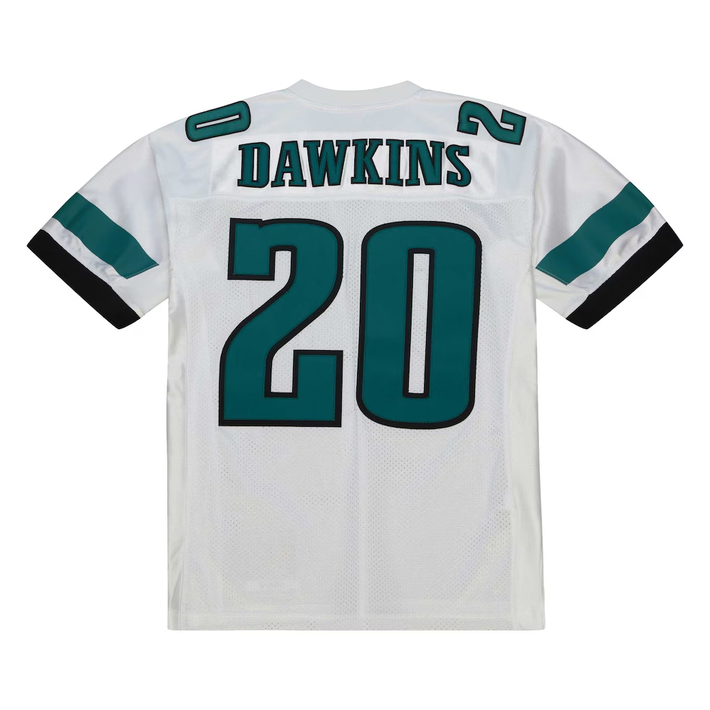 Pouc P.Eagles 1996 #20 Brian Dawkins Mitchell & Ness White Authentic Throwback Retired Player Stitched Puhic Jersey