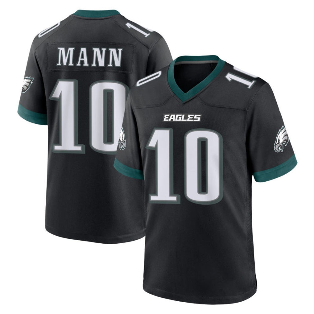 Pouc P.Eagles #10 Braden Mann Player Black Game Home Stitched Jerseys