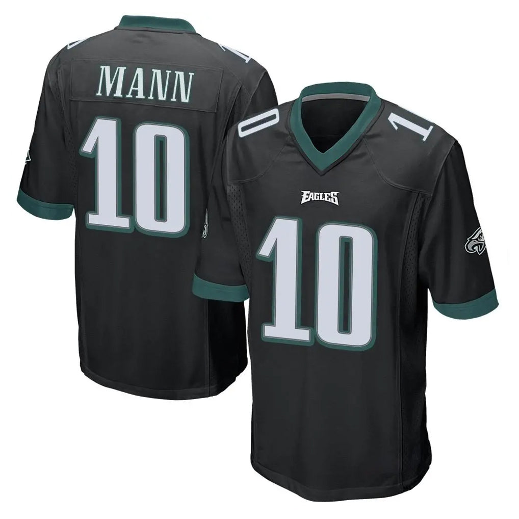 Pouc P.Eagles #10 Braden Mann Player Black Home Game Stitched Jerseys