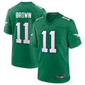 Pouc P.Eagles #11 A.J. Brown Green Alternate Game Player Stitched American Stitched Jerseys