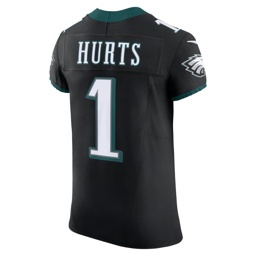 PoucP.Eagles #1 Jalen Hurts Black Alternate Vapor F.U.S.E. Elite Stitched Jerseys