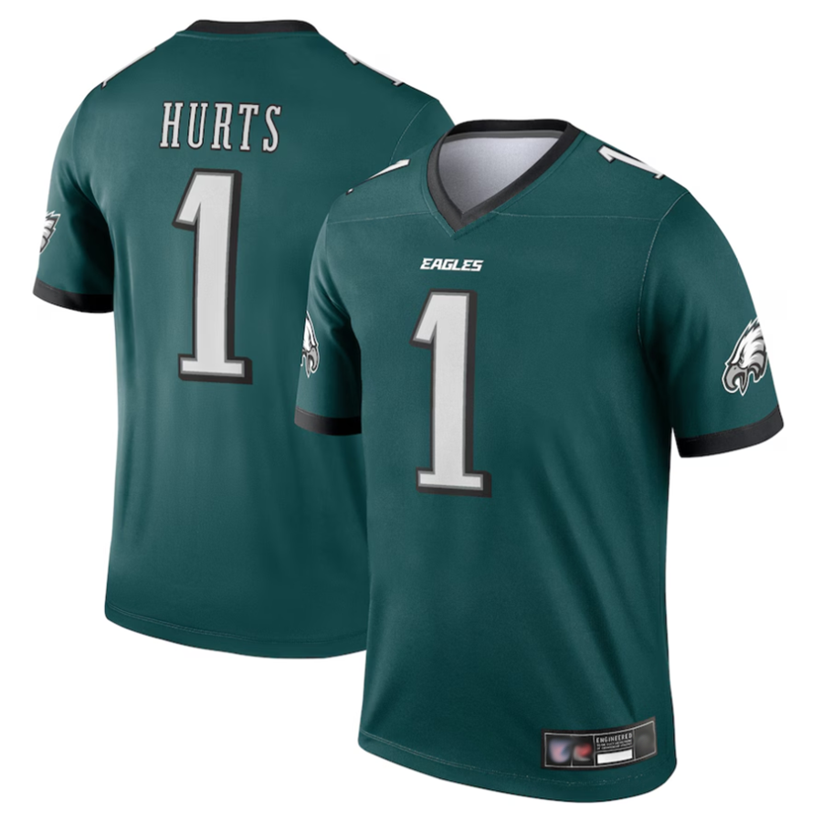 Pouc P.Eagles #1 Jalen Hurts Player Green Team Legend Stitched Jerseys