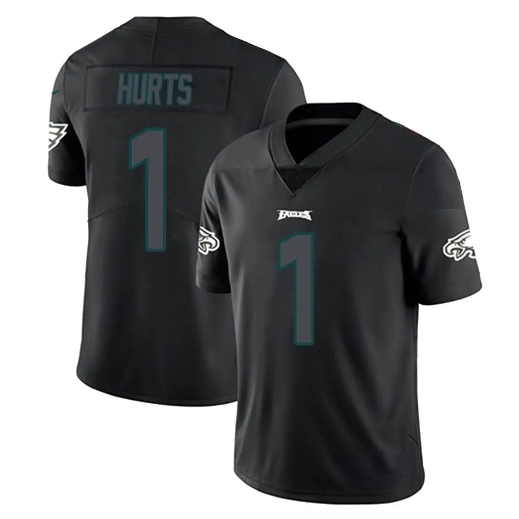 Pouc P.Eagles #1 Jalen Hurts Player Limited Black Impact Home Game Stitched Jerseys