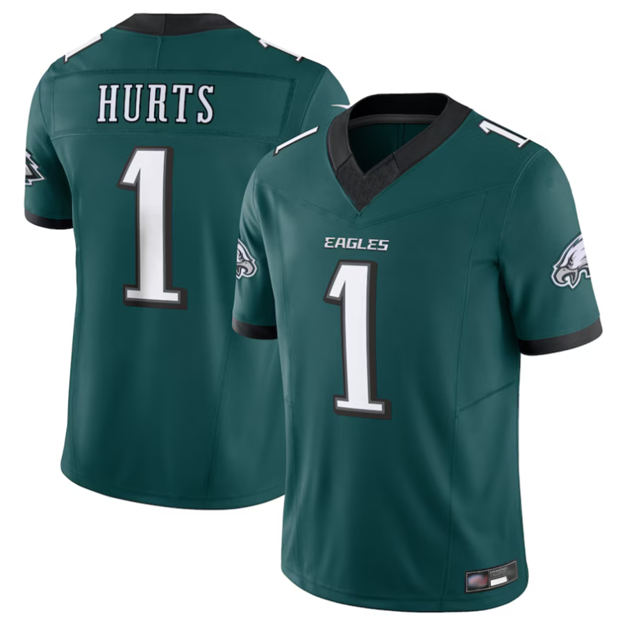 Pouc P.Eagles #1 Jalen Hurts Player Midnight Green Vapor F.U.S.E. Limited Stitched Jerseys