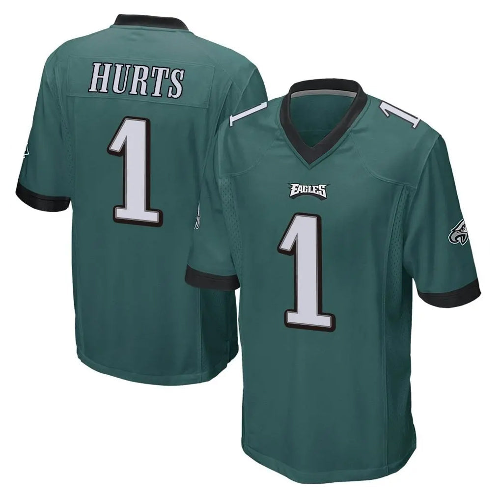 Pouc P.Eagles #1 Jalen Hurts Player Team Color Green Home Game Stitched Jerseys