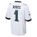 Pouc P.Eagles #1 Jalen Hurts Player White Game Stitched Jersey