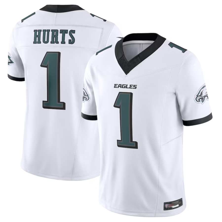 Pouc P.Eagles #1 Jalen Hurts Player White Vapor F.U.S.E. Limited Stitched Jerseys