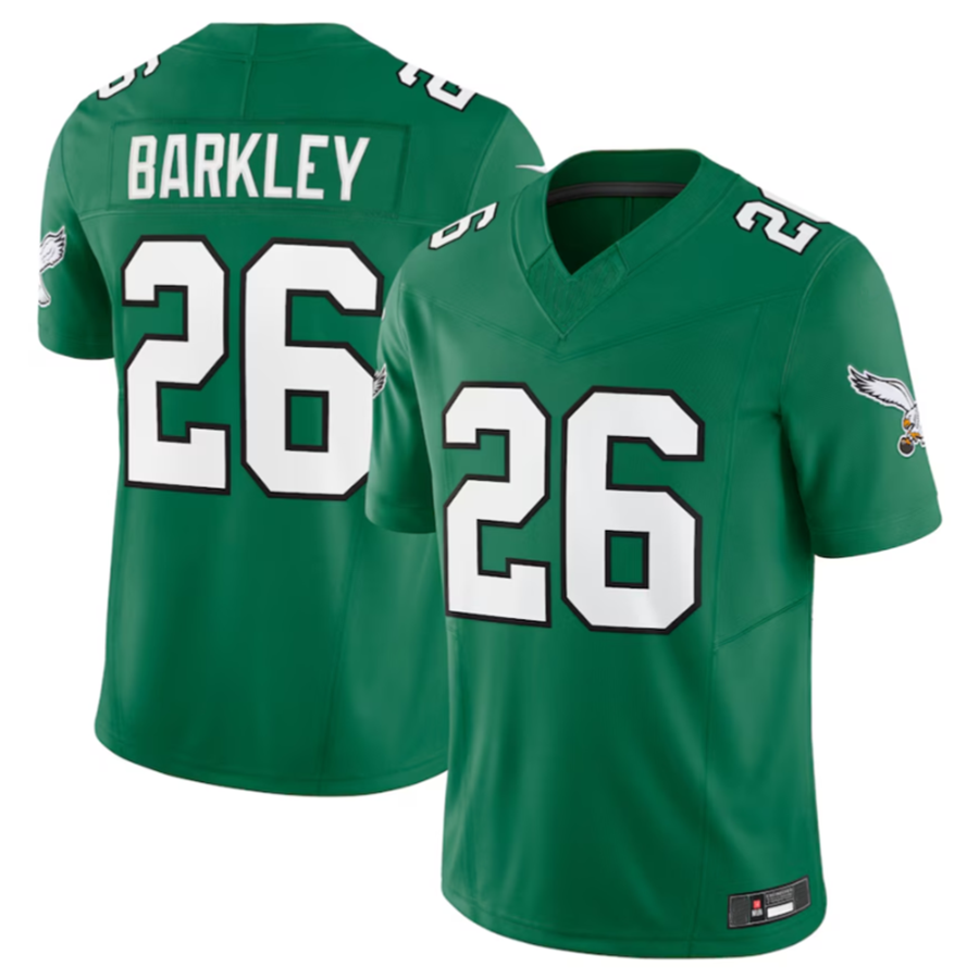 Pouc P.Eagles #26 Saquon Barkley Green Alternate Vapor F.U.S.E. Limited Jersey -Stitched American Stitched Jerseys