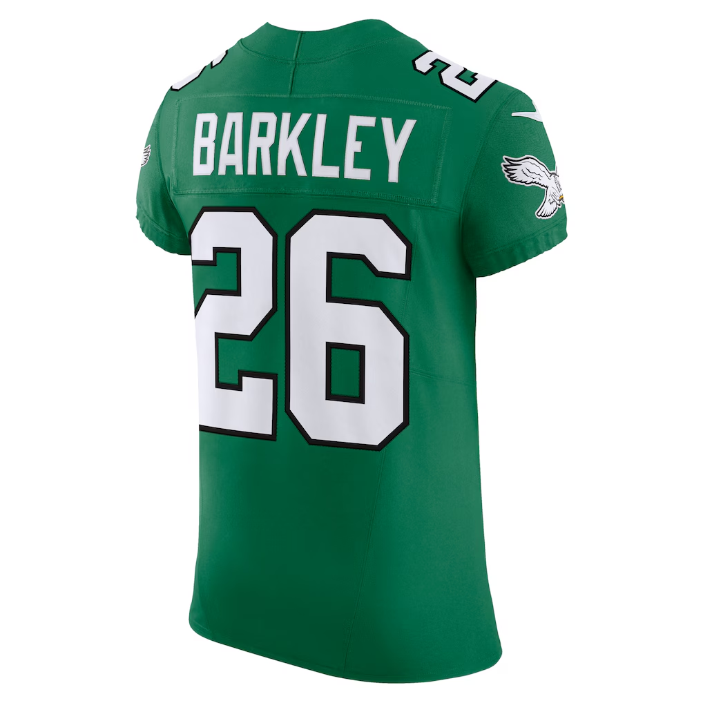 Pouc P.Eagles #26 Saquon Barkley Kelly Green Alternate Vapor F.U.S.E. Elite Stitched Jerseys