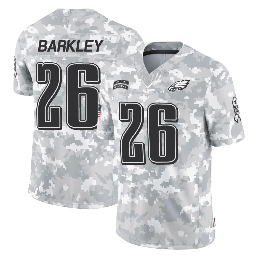 Pouc P.Eagles #26 Saquon Barkley Player Arctic Camo Salute to Service Limited Game Stitched Jerseys