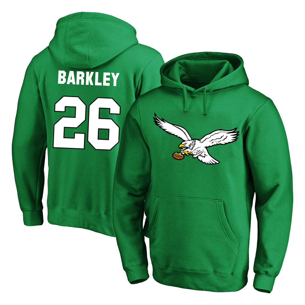 Pouc P.Eagles #26 Saquon Barkley Player Green Pullover Hoodies Home Game Stitched Jerseys