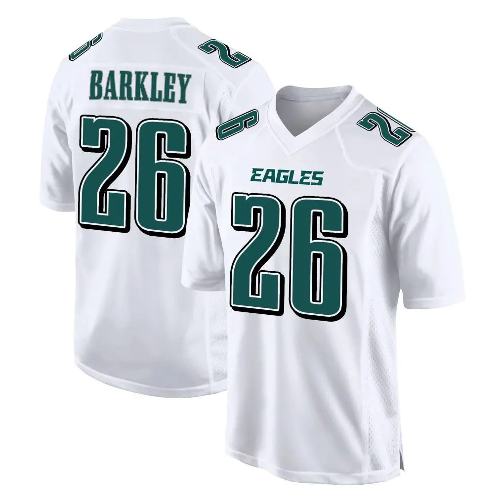 Pouc P.Eagles #26 Saquon Barkley Player White Tundra Fashion Home Game Stitched Jerseys
