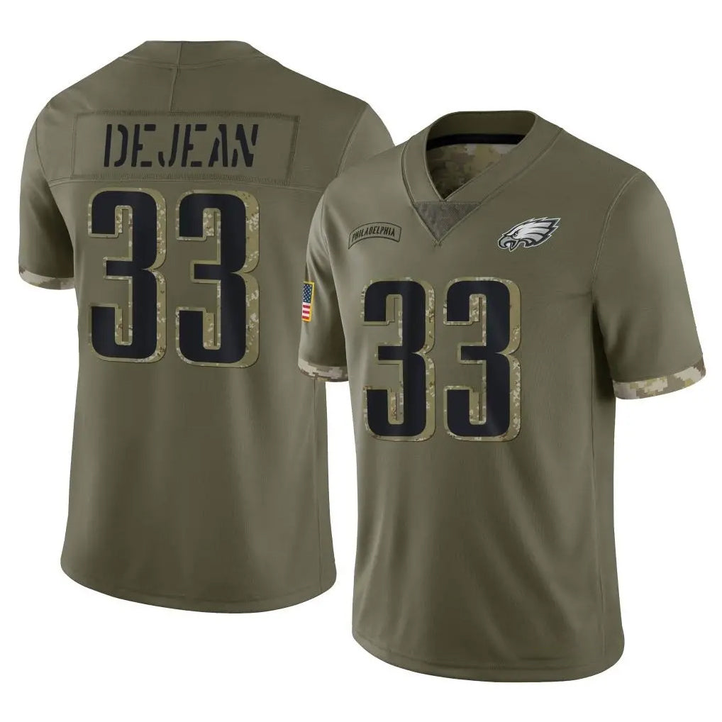 Pouc P.Eagles #33 Cooper DeJean Player Olive Salute To Service Limited Stitched Jerseys