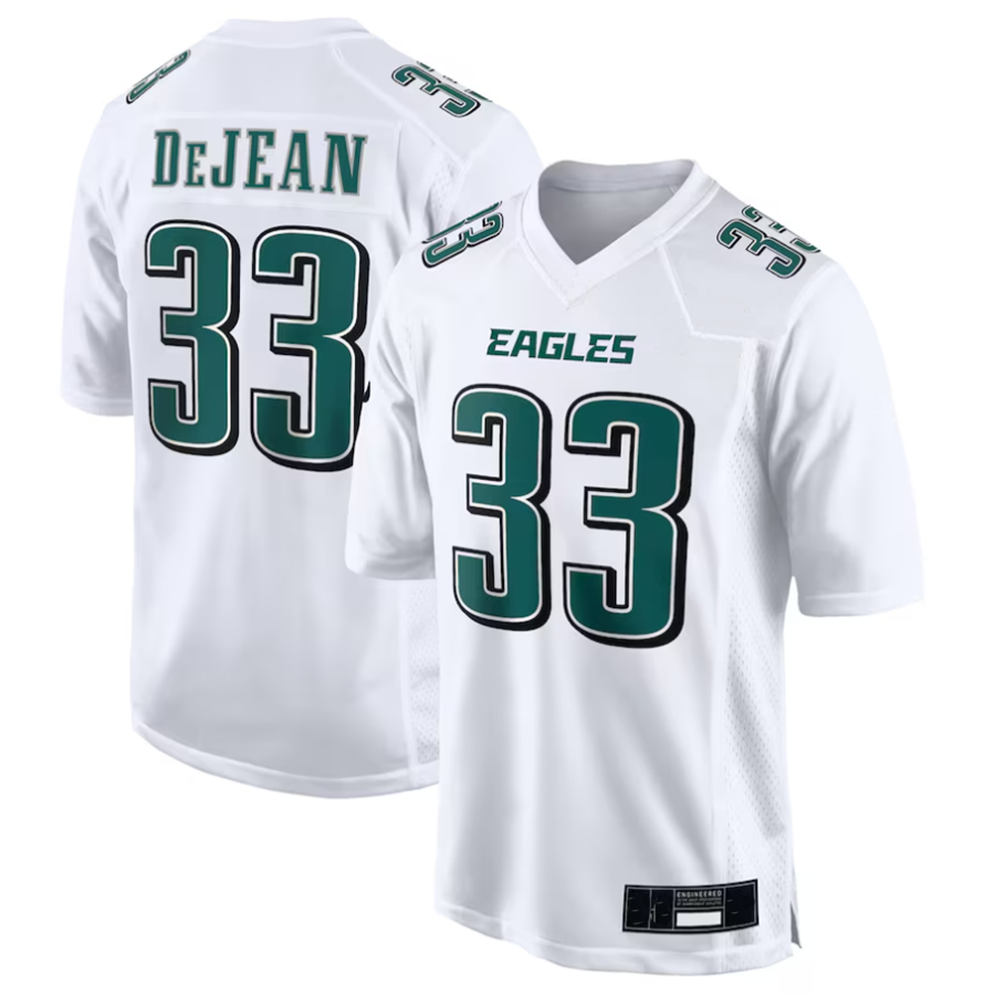 Pouc P.Eagles #33 Cooper DeJean Player Tundra White Super Bowl LIX Fashion Game Player Stitched Jersey