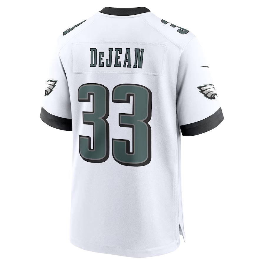 Pouc P.Eagles #33 Cooper DeJean Player White Home Game Stitched Jerseys