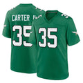 Pouc P.Eagles #35 Michael Carter II Player Green Kelly Alternate Home Game Stitched Jerseys