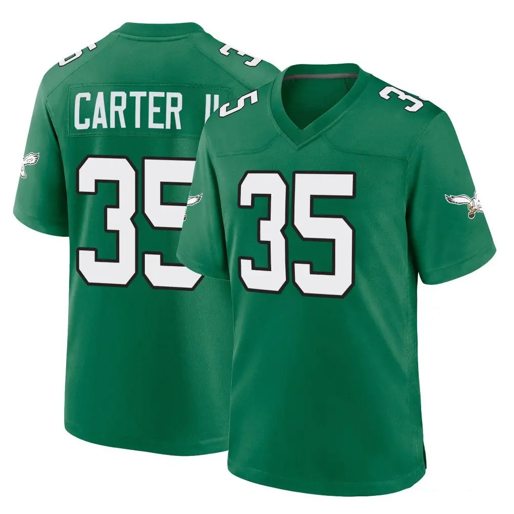 Pouc P.Eagles #35 Michael Carter II Player Green Kelly Alternate Home Game Stitched Jerseys