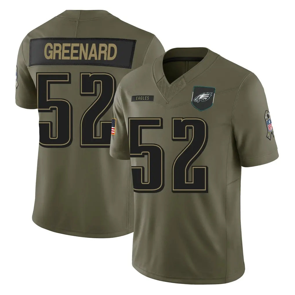 Pouc P.Eagles #52 Jonathan Greenard Player Olive 2025 Salute To Service Limited Stitched Jerseys