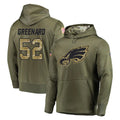 Pouc P.Eagles #52 Jonathan Greenard Player Olive Salute to Service Pullover Hoodies Home Game Stitched Jerseys